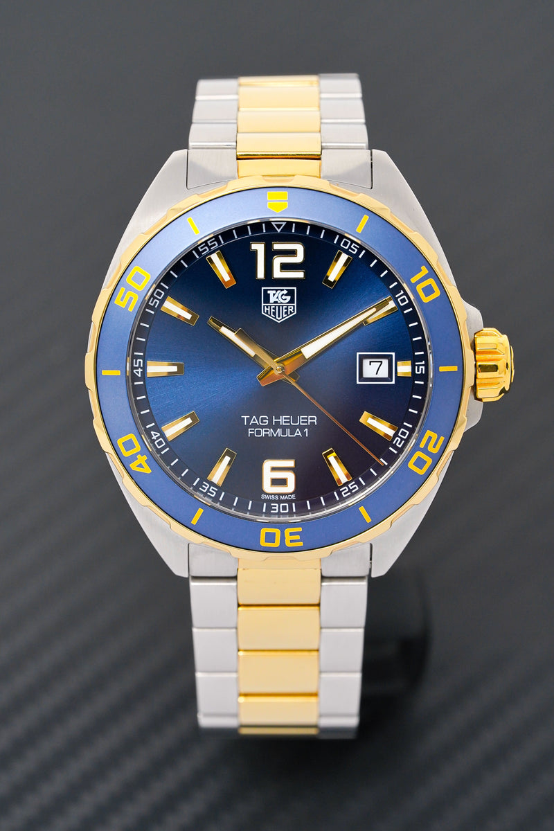 Shop Tag Heuer Formula 1 Analog Blue Dial Two Tone Steel Strap Watch for Men - WAZ1120.BB0879 in USA