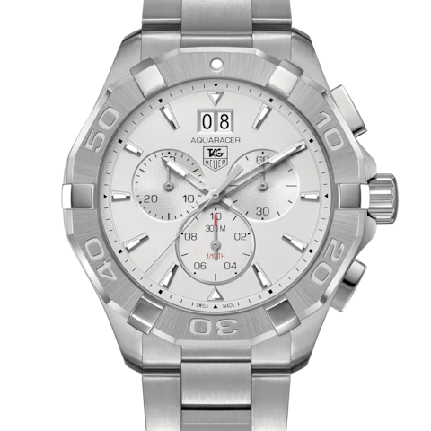 Tag Heuer Aquaracer White Dial Silver Steel Strap Watch for Men - CAY1111.BA0927
