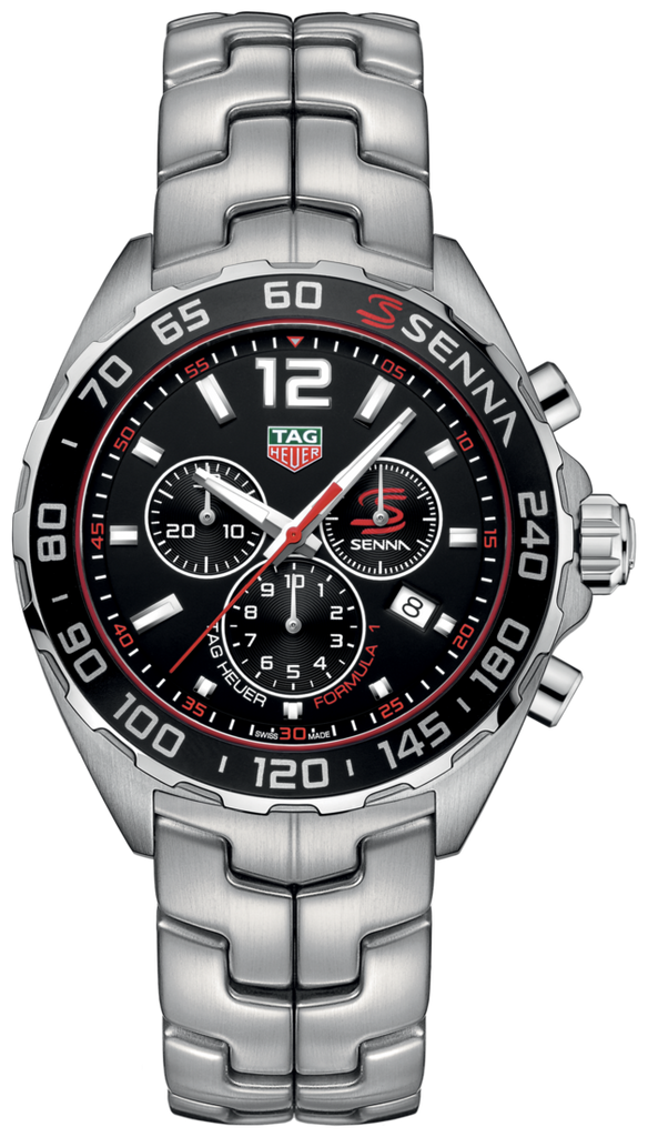 Tag Heuer Senna Chronograph Special Edition Black Dial Silver Steel Strap Watch for Men - CAZ1015.BA0883 Buy Now By Tag Heuer
