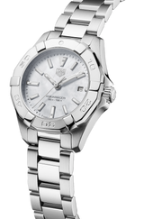 Tag Heuer Aquaracer Quartz Mother of Pearl White Dial Silver Steel Strap Watch for Women - WBD1411.BA0741 Buy Now By Tag Heuer