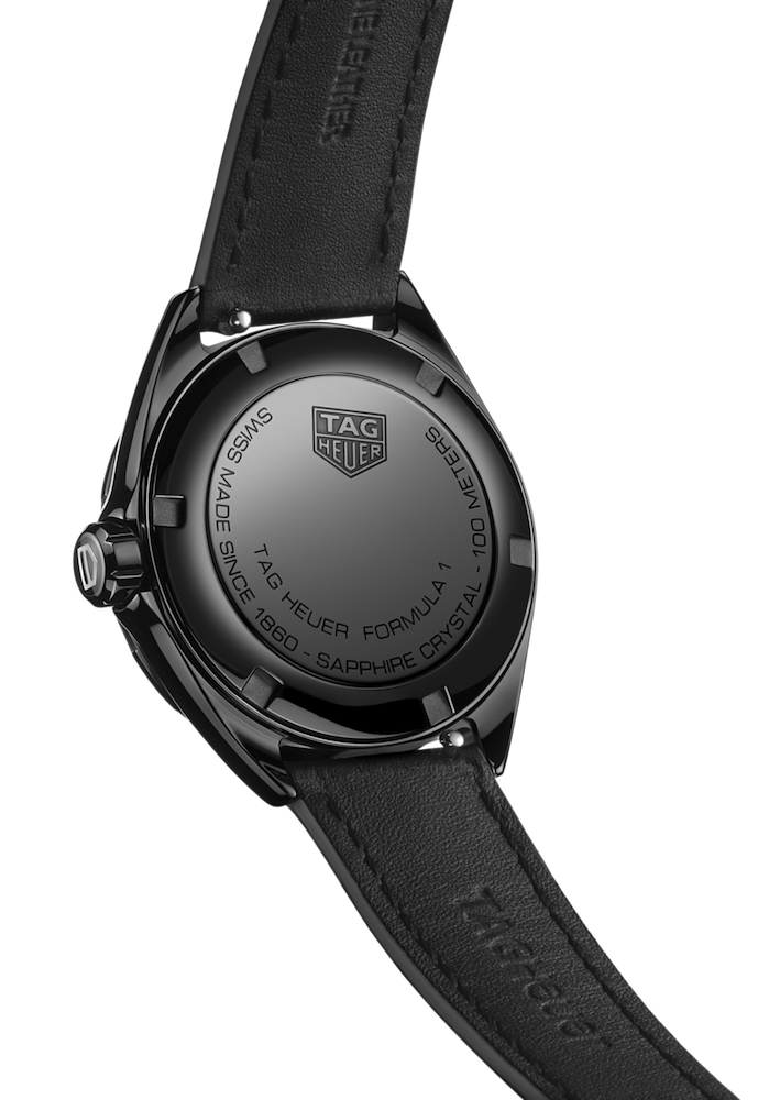 Shop Tag Heuer Formula 1 Quartz Black Dial Black Leather Strap Watch for Women - WBJ1414.FC8234 in USA