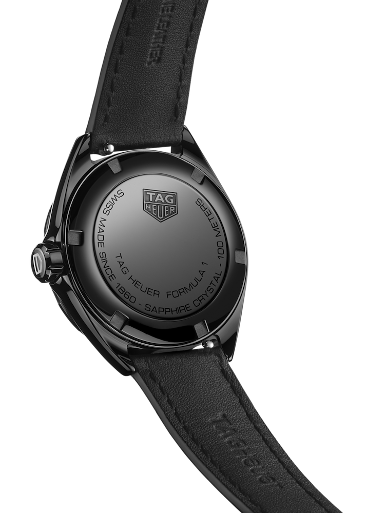 Shop Tag Heuer Formula 1 Diamonds Black Dial Black Leather Strap Watch for Women - WBJ1417.FC8234 in USA