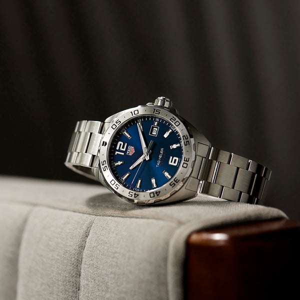 Tag Heuer Formula 1 Blue Dial Silver Steel Strap Watch for Men - WAZ1118.BA0875