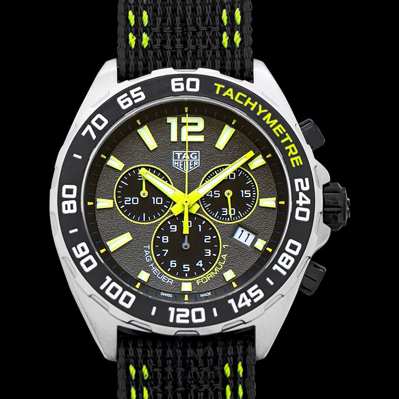 Tag Heuer Formula 1 Chronograph Grey Dial Black Nylon Strap Watch for Men - CAZ101AG.FC8304 Buy Now By Tag Heuer