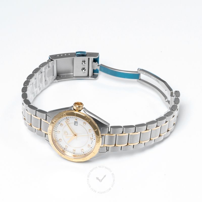 Shop Tag Heuer Formula 1 Diamonds Mother of Pearl White Dial Two Tone Steel Strap Watch for Women - WBJ1421.BB0648 in USA