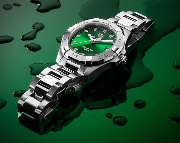 Tag Heuer Aquaracer Diamonds Emerald Green Dial Watch for Women - WBD1316.BA0740