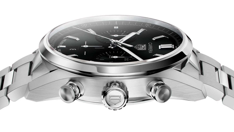 Tag Heuer Carrera Chronograph Black Dial Silver Steel Strap Watch for Men - CBN2010.BA0642 Buy Now By Tag Heuer