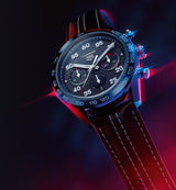 Tag Heuer Carrera Porsche Chronograph Special Edition Black Dial Black Leather Strap Watch for Men - CBN2A1F.FC6492