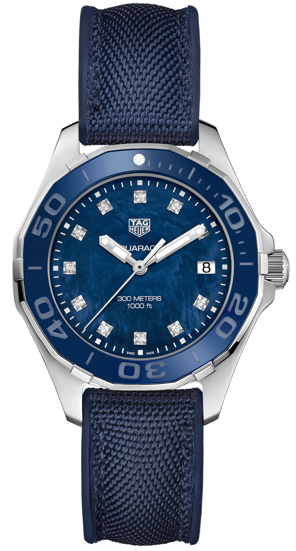 Shop Tag Heuer Aquaracer Blue Mother of Pearl Dial Watch for Women - WAY131L.FT6091 in USA