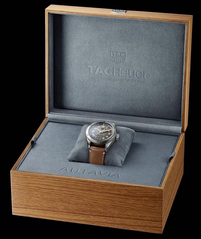Tag Heuer Autavia Isograph Grey Dial Calfskin Brown Leather Strap Watch for Men - WBE5111.FC8267 Buy Now By Tag Heuer