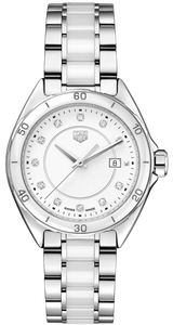 Shop Tag Heuer Formula 1 Diamonds White Dial Two Tone Steel Strap Watch for Women - WBJ141AD.BA0974 in USA
