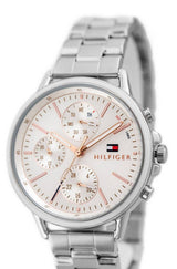 Shop Tommy Hilfiger Carly White Dial Silver Stainless Steel Strap Watch for Women - 1781787 in USA