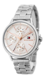 Shop Tommy Hilfiger Carly White Dial Silver Stainless Steel Strap Watch for Women - 1781787 in USA