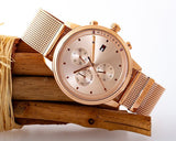 Tommy Hilfiger Blake Chronograph Rose Gold Dial Rose Gold Mesh Bracelet Watch For Women - 1781907
