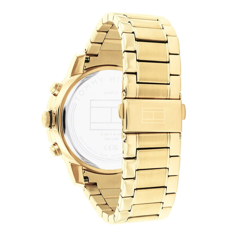 Tommy Hilfiger Troy Chronograph Black Dial Gold Steel Strap Watch For Men - 1792109 Buy Now By Tommy Hilfiger