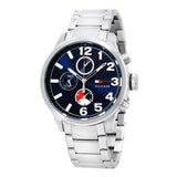 Shop Tommy Hilfiger Jackson Chronograph Blue Dial Silver Steel Strap Watch for Men - 1791242 in USA