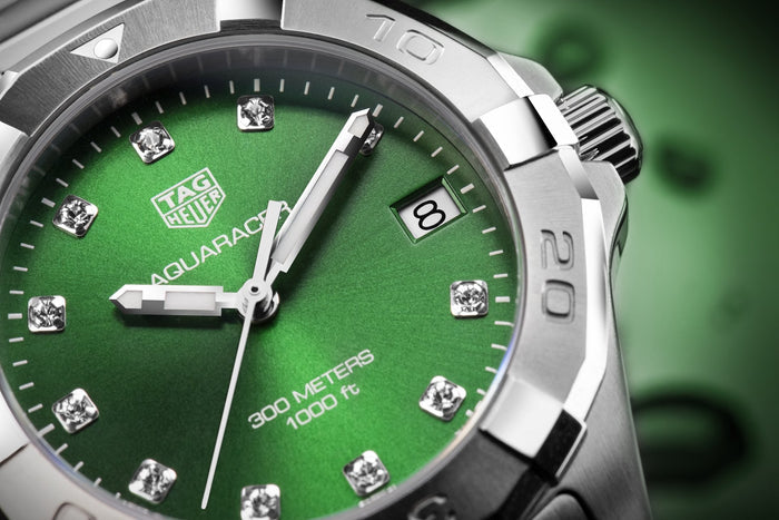 Tag Heuer Aquaracer Diamonds Emerald Green Dial Watch for Women - WBD1316.BA0740