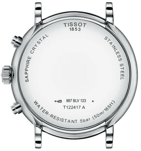 Tissot Carson Premium Chronograph Silver Dial Black Leather Strap Watch For Men - T122.417.16.033.00 Buy Now By Tissot