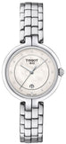 Tissot T Lady Flamingo Diamonds White Dial Silver Steel Strap Watch For Women - T094.210.11.116.01