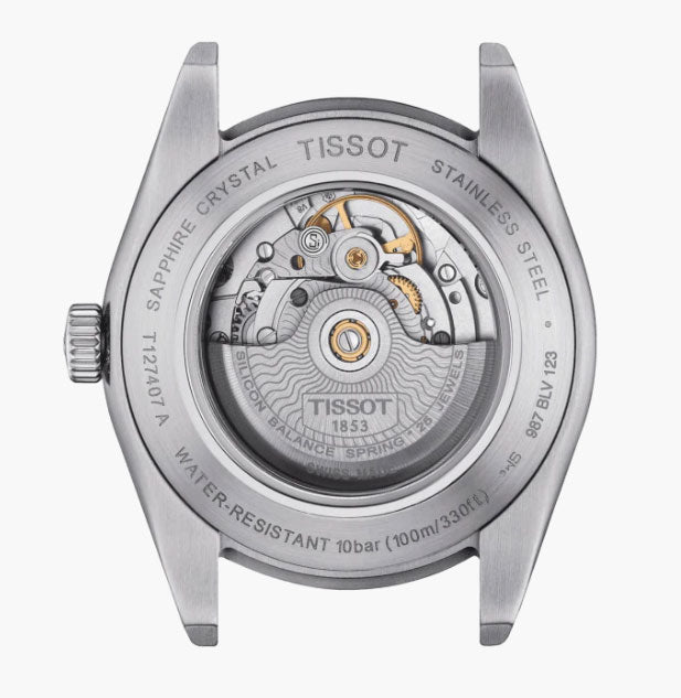 Tissot Gentleman Powermatic 80 Silicium Black Dial Brown Leather Strap Watch For Men - T127.407.16.051.01 Buy Now By Tissot