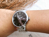 Tissot T Classic Powermatic 80 Black Dial Silver Steel Strap Watch For Men - T41.1.483.52 Buy Now By Tissot