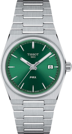 Tissot PRX Green Dial Silver Steel Strap Watch for Women - T137.210.11.081.00