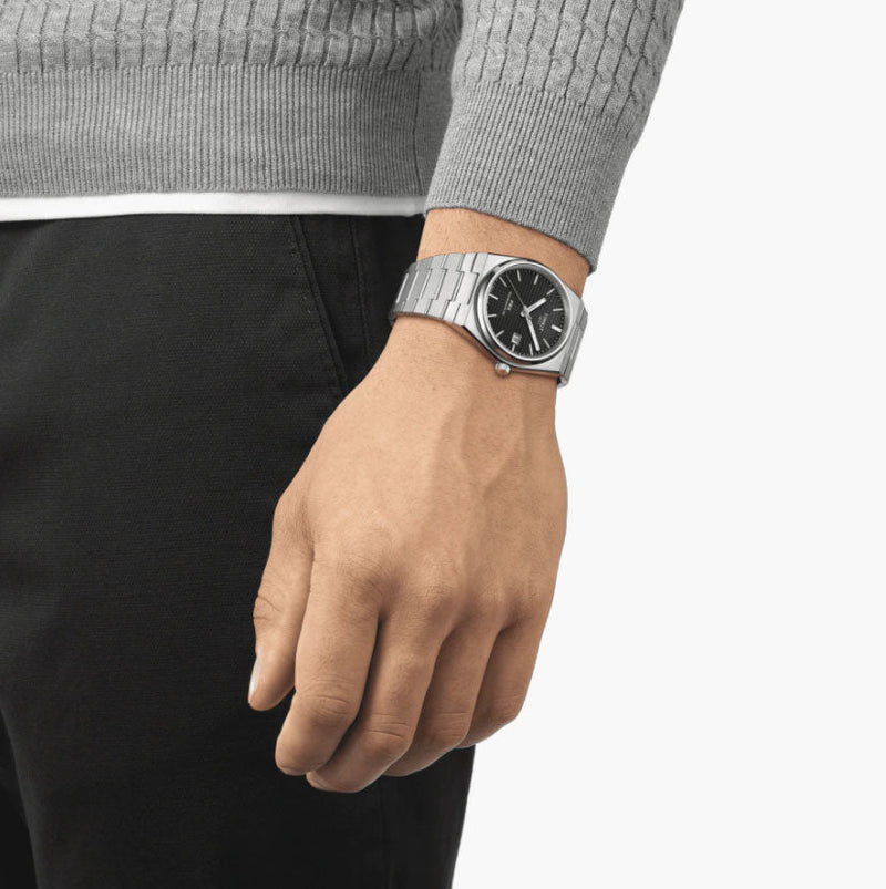 Tissot PRX Powermatic 80 Black Dial Silver Steel Strap Watch For Men - T137.407.11.051.00 Buy Now By Tissot