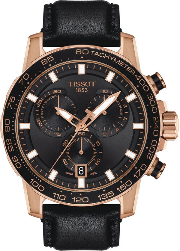 Tissot Supersport Chrono Black Dial Black Leather Strap Watch for Men - T125.617.36.051.00 Buy Now By Tissot