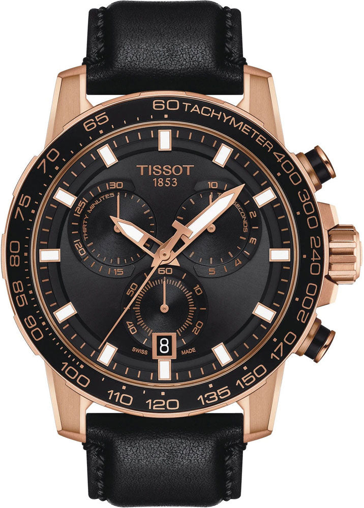 Tissot Supersport Chrono Black Dial Black Leather Strap Watch for Men - T125.617.36.051.00 Buy Now By Tissot