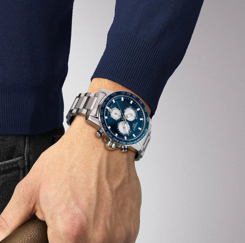 Tissot Supersport Chrono Blue Dial Silver Steel Strap Watch For Men - T125.617.11.041.00 Buy Now By Tissot
