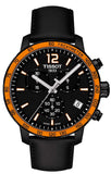 Tissot T Sport Quickster Chronograph Black Dial Black Rubber Strap Watch For Men - T095.417.36.057.01