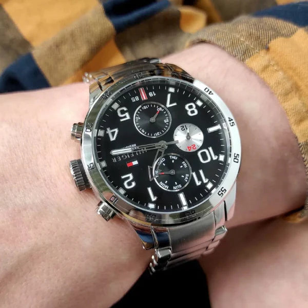Tommy Hilfiger Cool Sport Multifunction Black Dial Silver Steel Strap Watch for Men - 1791141 Buy Now By Tommy Hilfiger
