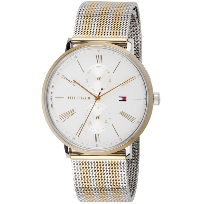 Tommy Hilfiger Jenna Quartz White Dial Two Tone Mesh Bracelet Watch for Women  - 1782074