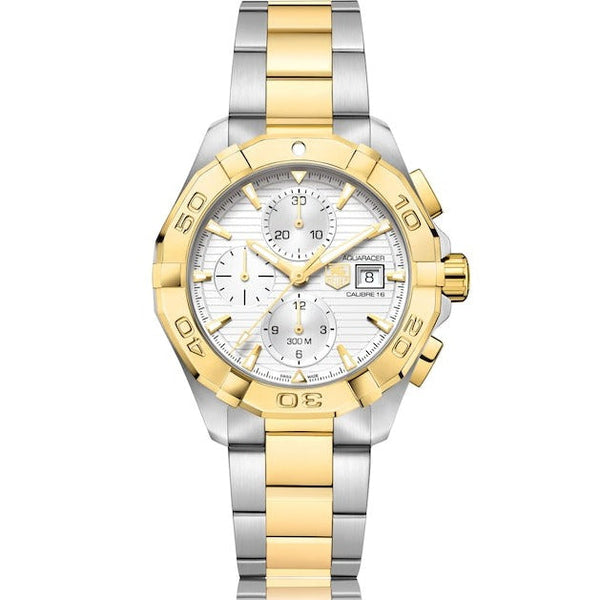 Shop Tag Heuer Aquaracer Caliber 16 Automatic White Dial Two Tone Steel Strap Watch for Men - CAY2121.BB0923 in USA