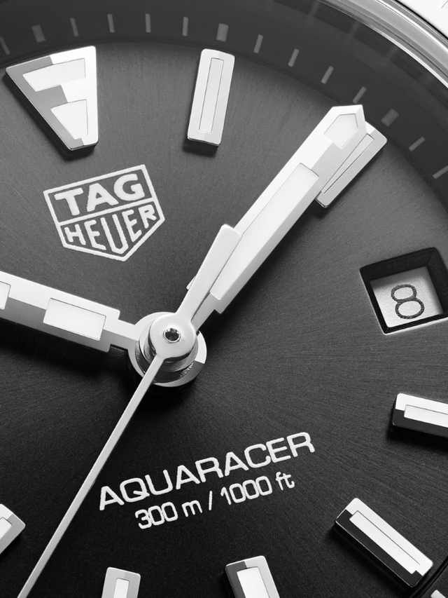 Shop Tag Heuer Aquaracer Quartz Black Dial Silver Steel Strap Watch for Women - WBD1410.BA0741 in USA