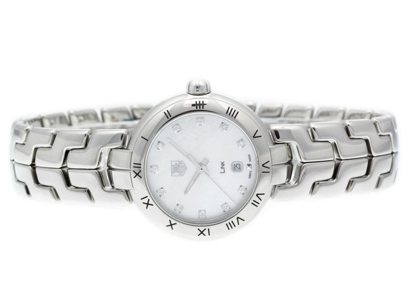 Shop Tag Heuer Link Diamonds Mother of Pearl Dial Silver Steel Strap Watch for Women - WAT1417.BA0954 in USA