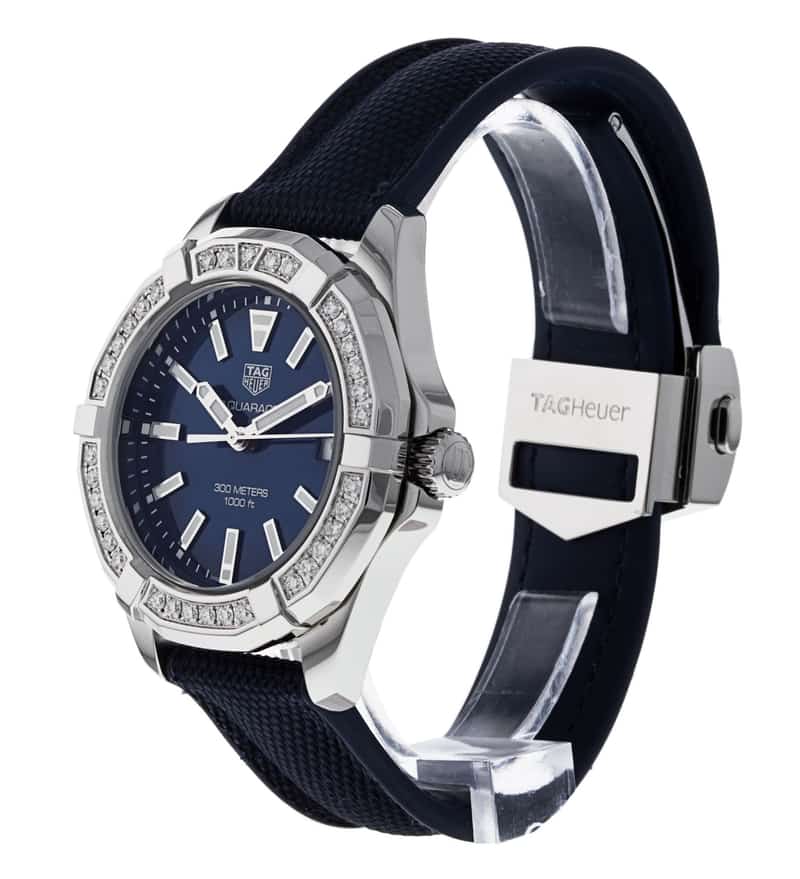 Tag Heuer Aquaracer Quartz Diamonds Blue Dial Blue Nylon Strap Watch for Women - WAY131N.FT6091 Buy Now By Tag Heuer