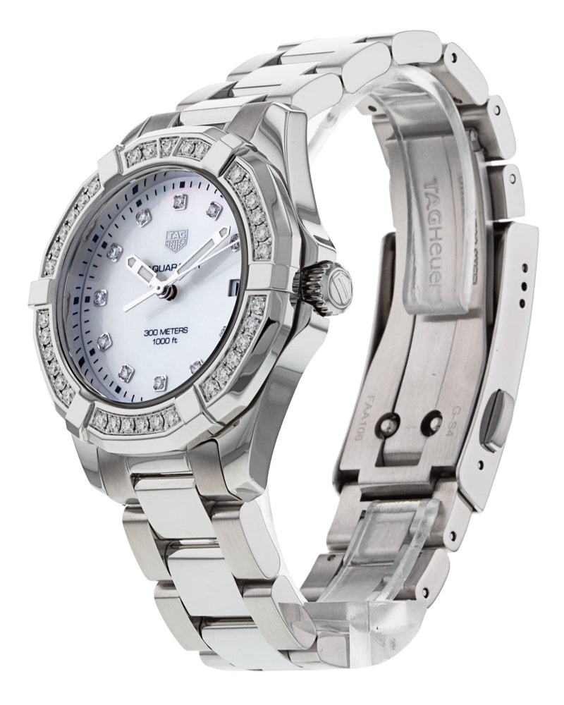 Tag Heuer Aquaracer Diamonds Mother of Pearl White Dial Silver Steel Strap Watch for Women - WBD131C.BA0748 Buy Now By Tag Heuer