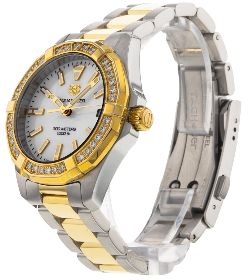 Tag Heuer Aquaracer Diamonds Mother of Pearl Dial Two Tone Steel Strap Watch for Women - WBD1321.BB0320 Buy Now By Tag Heuer