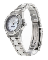 Shop Tag Heuer Aquaracer Diamonds Mother of Pearl White Dial Silver Steel Strap Watch for Women - WBD1415.BA0741 in USA