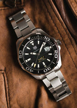 Tag Heuer Aquaracer Black Dial Silver Steel Strap Strap Watch for Men - WAY201A.BA0927 Buy Now By Tag Heuer