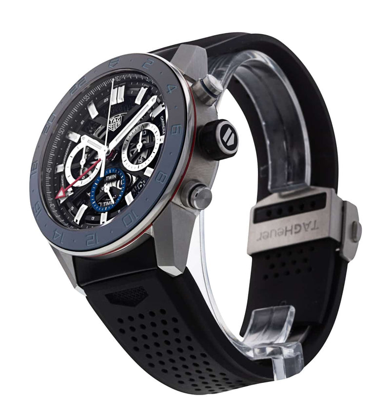 Tag Heuer Carrera Automatic Chronograph Steel & Ceramic Black Dial Black Rubber Strap Watch for Men - CBG2A1Z.FT6157 Buy Now By Tag Heuer