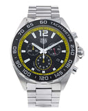 Tag Heuer Formula 1 Chronograph Black Dial Silver Steel Strap Watch for Men- CAZ101AC.BA0842