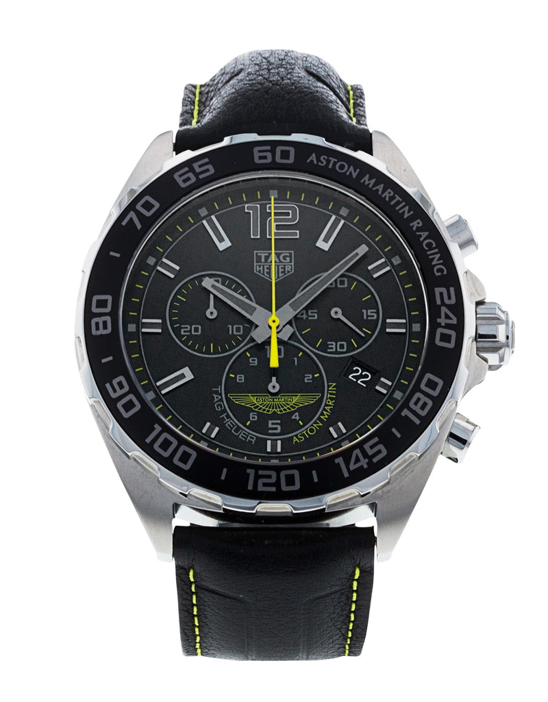 Tag Heuer Formula 1 Aston Martin Black Dial Black Leather Strap Watch for Men - CAZ101P.FC8245 Buy Now By Tag Heuer