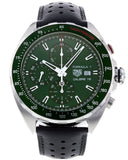 Tag Heuer Formula 1 Calibre 16 Automatic Chronograph Green Dial Black Leather Strap Watch for Men - CAZ2016.FC6473