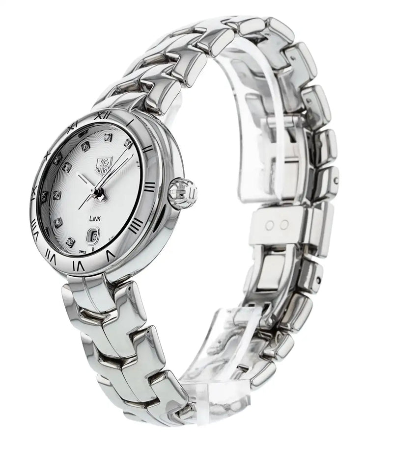 Shop Tag Heuer Link Diamonds Mother of Pearl Dial Silver Steel Strap Watch for Women - WAT1411.BA0954 in USA