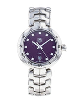 Shop Tag Heuer Link Diamonds Purple Dial Silver Steel Strap Watch for Women - WAT1418.BA0954 in USA
