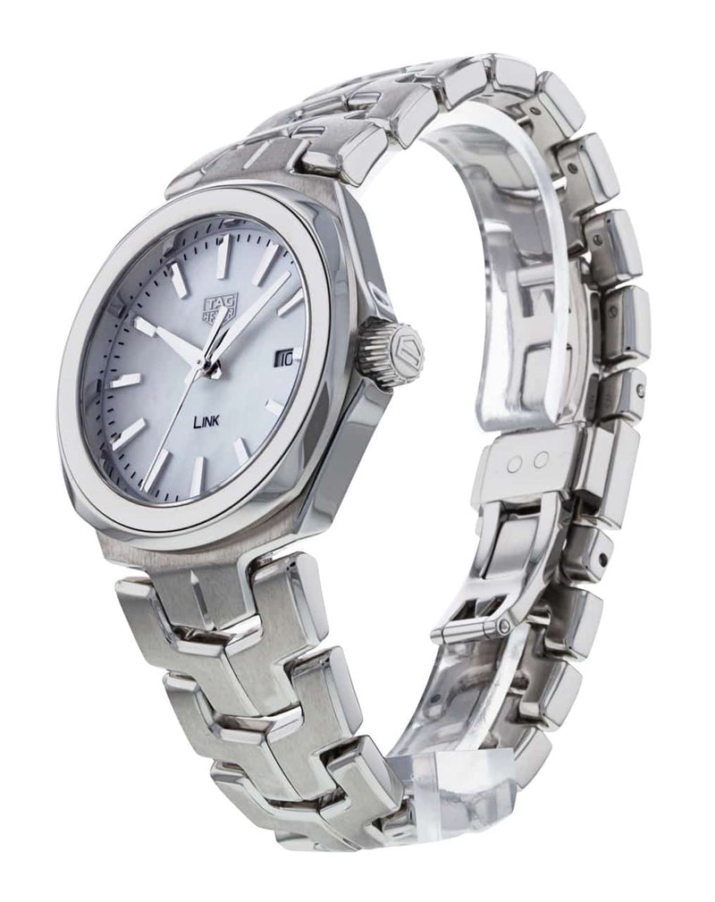 Shop Tag Heuer Link Quartz Mother of Pearl Dial Silver Steel Strap Watch for Women - WBC1310.BA0600 in USA