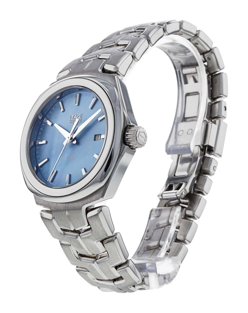 Shop Tag Heuer Link Quartz Mother of Pearl Dial Silver Steel Strap Watch for Women - WBC1311.BA0600 in USA