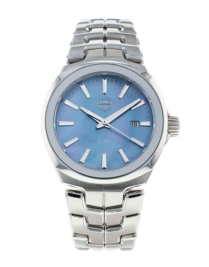 Shop Tag Heuer Link Quartz Mother of Pearl Dial Silver Steel Strap Watch for Women - WBC1311.BA0600 in USA